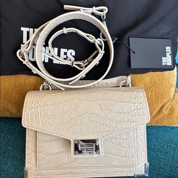 THE KOOPLES LEATHER EMILY BAG ecru MOCK CROC - Picture 9 of 9